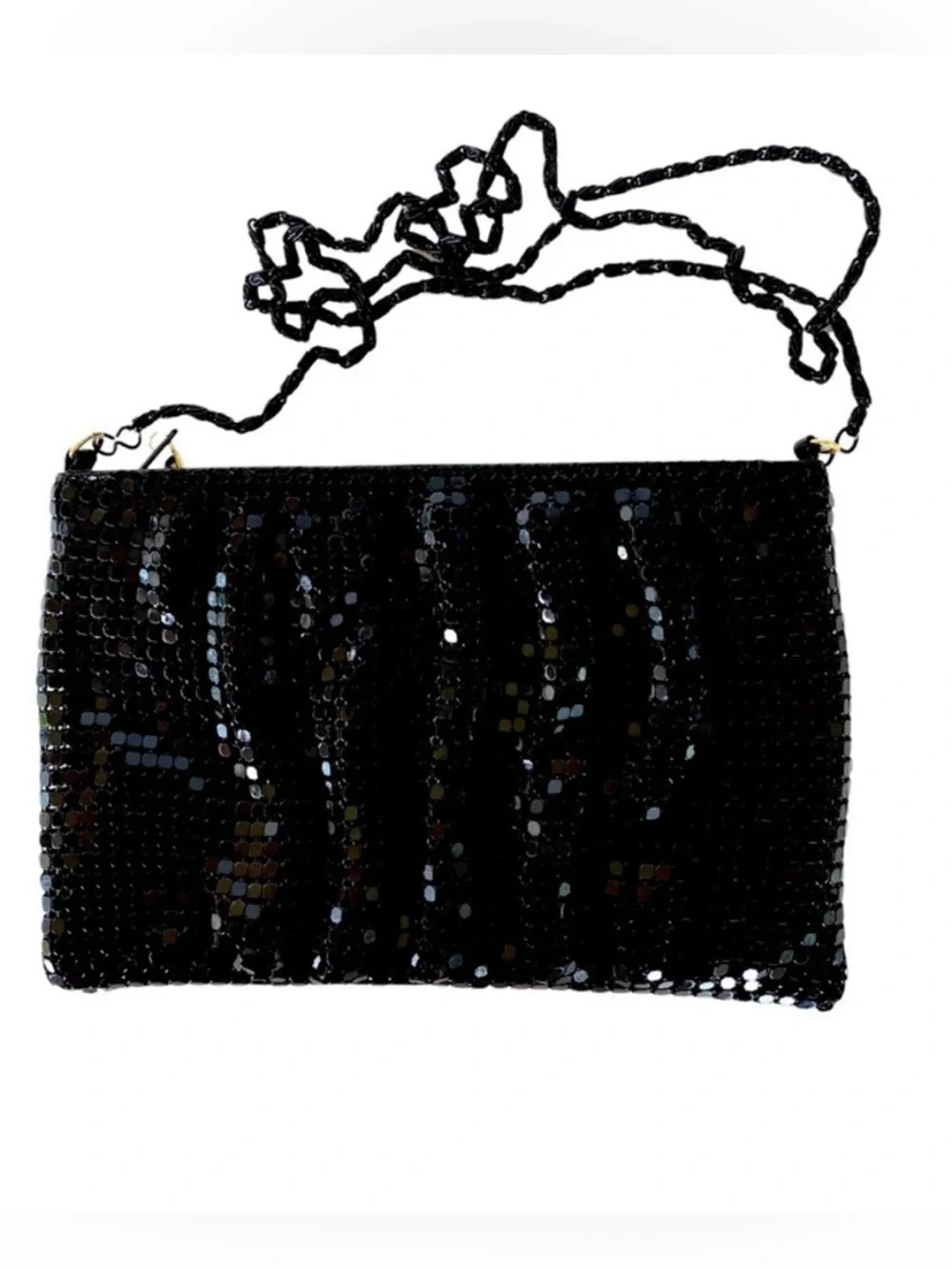 Vintage Y&S Black Metal Mesh Evening Bag | Convertible Clutch - Picture 2 of 4